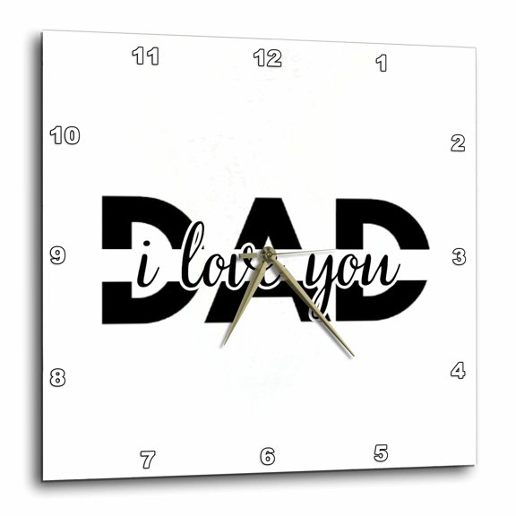 3drose, Typography of I Love You Dad, 10x10 Wall Clock