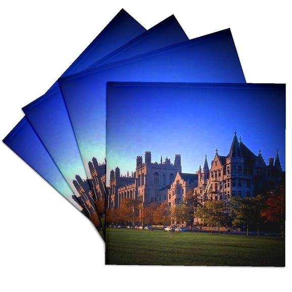 3drose, University of Chicago, Set of 4 Ceramic Tile Coasters