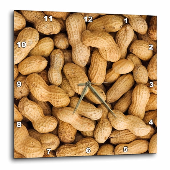 3drose, Unshelled Peanuts, Pattern, Nutrition - Li11 Bja0002 - Jaynes Gallery, 10x10 Wall Clock