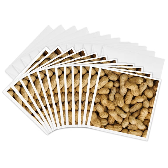 3drose, Unshelled Peanuts, Pattern, Nutrition - Li11 Bja0002 - Jaynes Gallery, 12 Greeting Cards with Envelopes