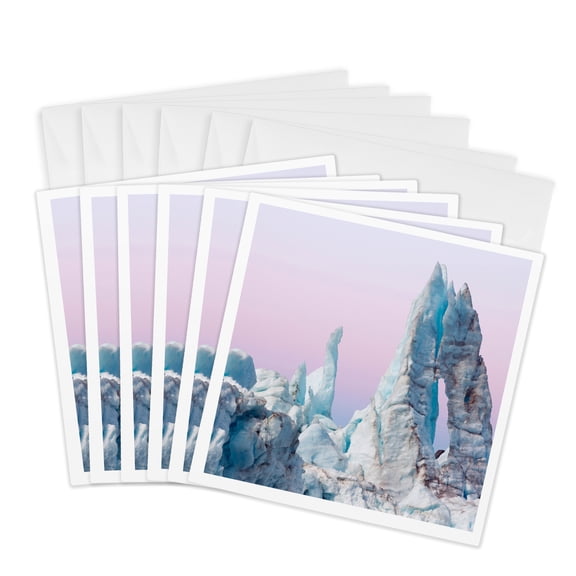 3drose, Usa, Alaska, Glacier Bay Np. Margerie Glacier Ice Formations., 6 Greeting Cards with Envelopes