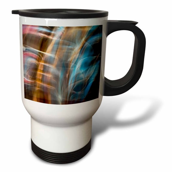 3drose, Usa, Alaska, Juneau. Blur of Clothing Worn by Native Americas., 14oz Stainless Steel Travel Mug