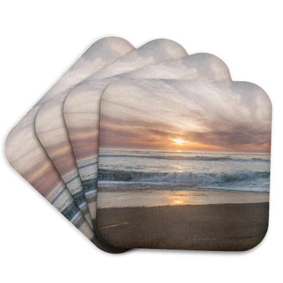 3drose, Usa, California, Point Reyes Seashore, Point Reyes Beach Sunset, Set of 4 Coasters - Soft