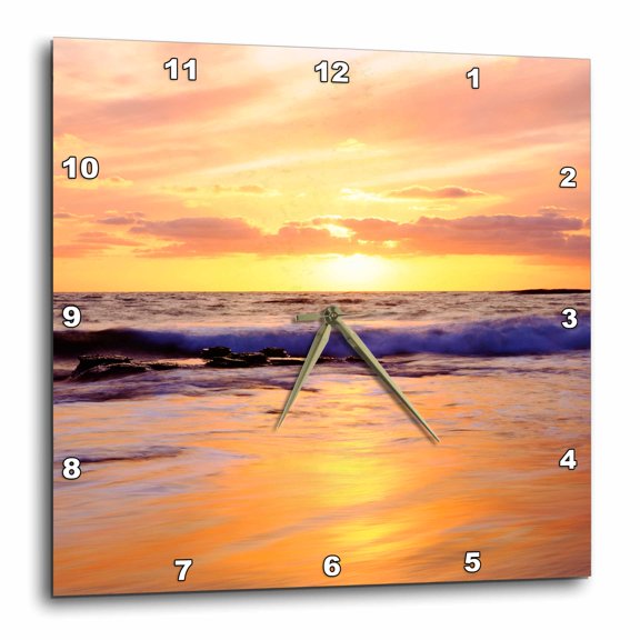 3drose, Usa, California, San Diego, Sunset Cliffs Beach at Sunset., 10x10 Wall Clock
