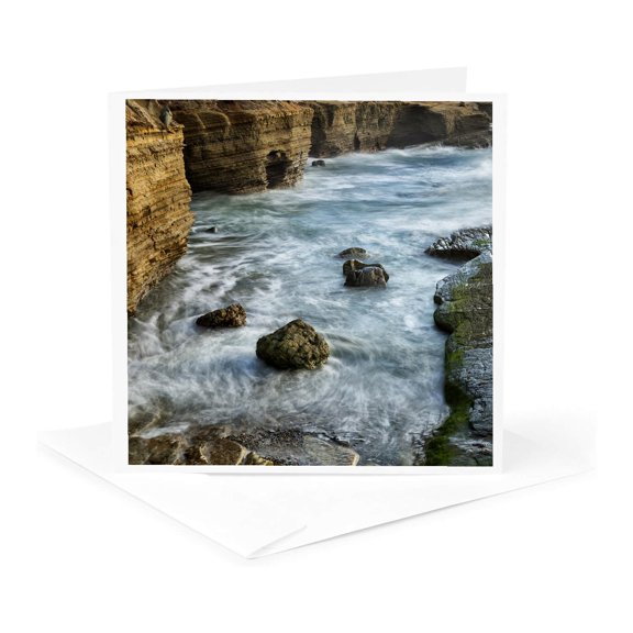 3drose, Usa, California, San Diego. Tidal Flow, Cabrillo National Monument., 1 Greeting Card with Envelope