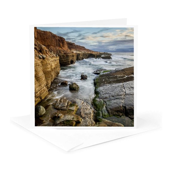 3drose, Usa, California, San Diego. Tide Pools at Cabrillo National Monument., 1 Greeting Card with Envelope