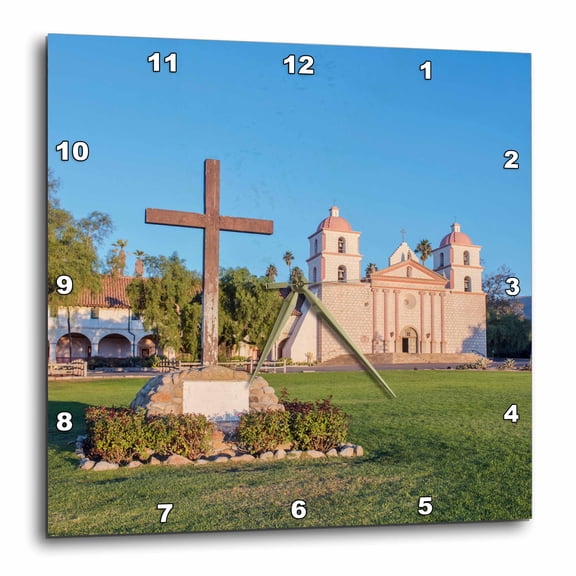 3drose, Usa, California, Santa Barbara, Mission Santa Barbara, 15x15 Wall Clock
