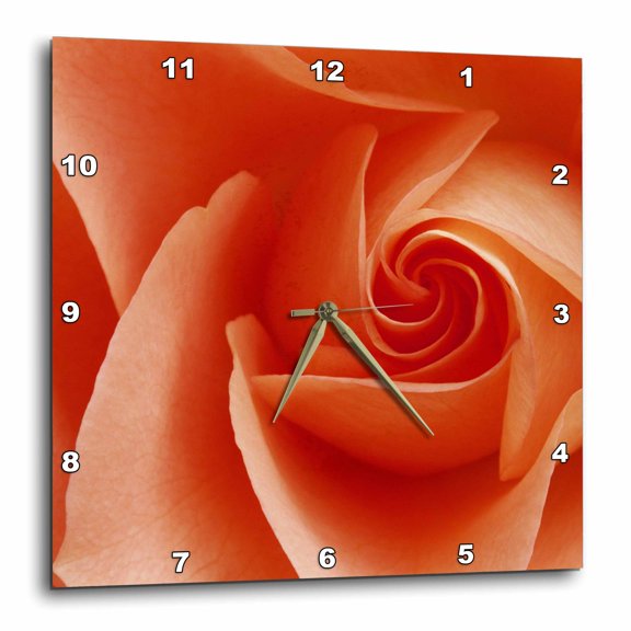 3drose, Usa, Colorado, Lafayette. Peach Rose Close-up., 15x15 Wall Clock