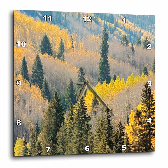 3drose, Usa, Colorado, White River National Forest, Aspen., 10x10 Wall Clock