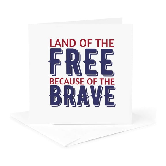 3drose, Usa Freedom Quote for Memorial or Veterans Day, 1 Greeting Card with Envelope