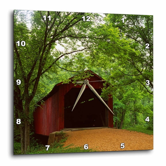 3drose, Usa, Missouri, Sandy Creek Covered Bridge State Historic Site., 15x15 Wall Clock
