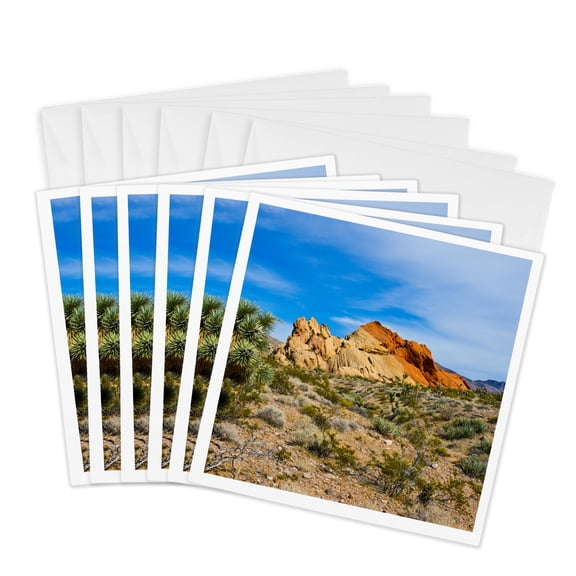 3drose, Usa, Nevada, Mesquite. Gold Butte National Monument, Whitney Pocket, 6 Greeting Cards with Envelopes