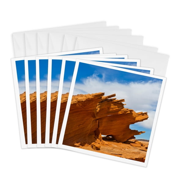 3drose, Usa, Nevada. Mesquite. Gold Butte National Monument, the Wolf, 6 Greeting Cards with Envelopes