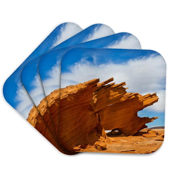 3drose, Usa, Nevada. Mesquite. Gold Butte National Monument, the Wolf, Set of 4 Coasters - Cork