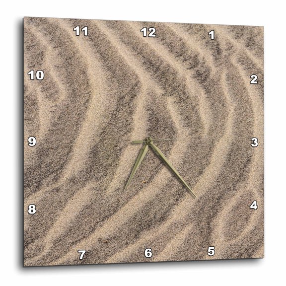 3drose, Usa, New Jersey, Cape May National Seashore. Sand Patterns, 15x15 Wall Clock