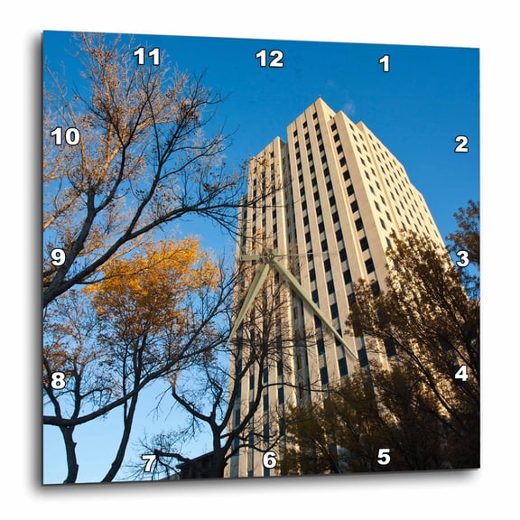 3drose, Usa, North Dakota, Bismarck, North Dakota State Capitol Exterior., 10x10 Wall Clock
