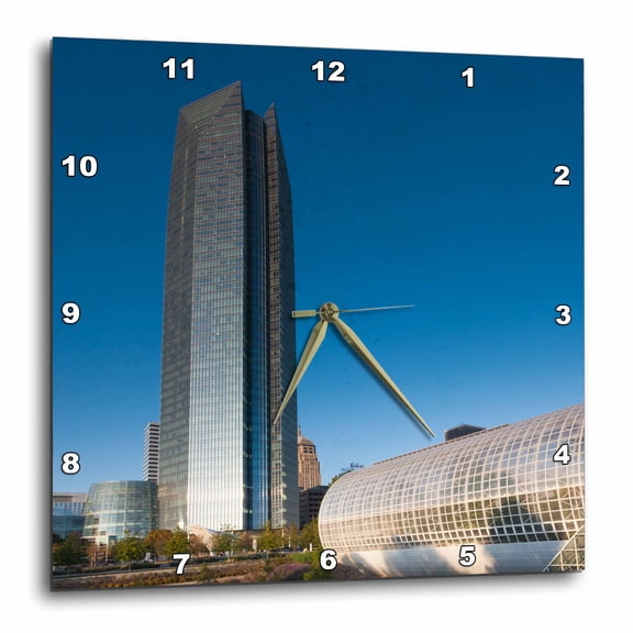 3drose, Usa, Oklahoma, Oklahoma City, Devon Tower, Myriad Botanical Gardens., 13x13 Wall Clock