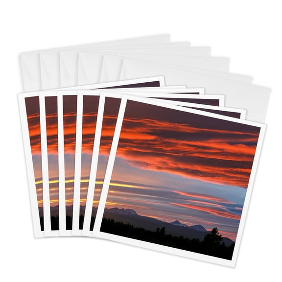 3drose, Usa, Oregon, Bend. Cascades Range - Us38 Rer0319 - Ric Ergenbright, 6 Greeting Cards with Envelopes
