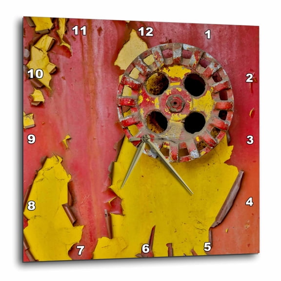 3drose, Usa, Oregon, Tillamook. Old Fire Truck. Colorful Gauges and Valves 2., 10x10 Wall Clock