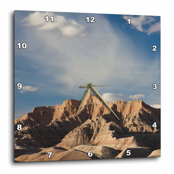 3drose, Usa, South Dakota Interior, Badlands National Park, 15x15 Wall Clock