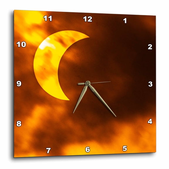 3drose, Usa, Texas, Hill Country. Solar Eclipse., 10x10 Wall Clock