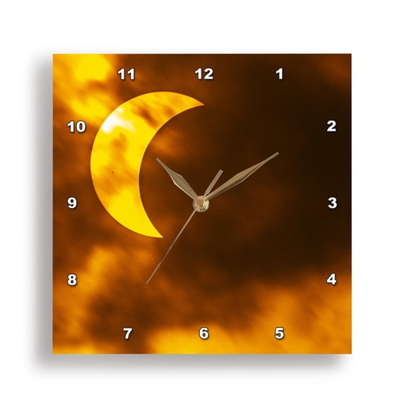 3drose, Usa, Texas, Hill Country. Solar Eclipse., 13x13 Wall Clock