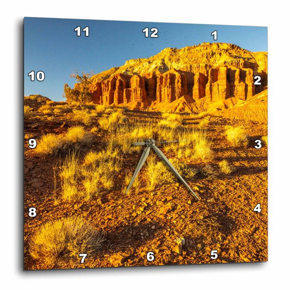 3drose, Usa, Utah, Capitol Reef National Park. Rock Formations in Cliff., 15x15 Wall Clock