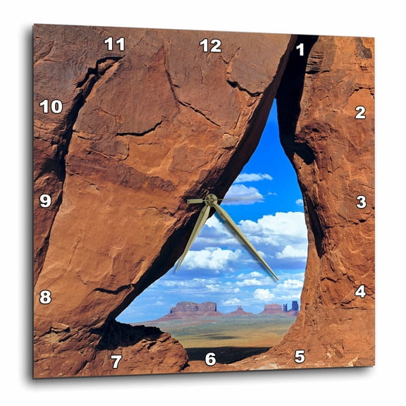 3drose, Usa, Utah, Monument Valley, Sandstone Rock Window - Us45 Rer0034 - Ric Ergenbright, 15x15 Wall Clock