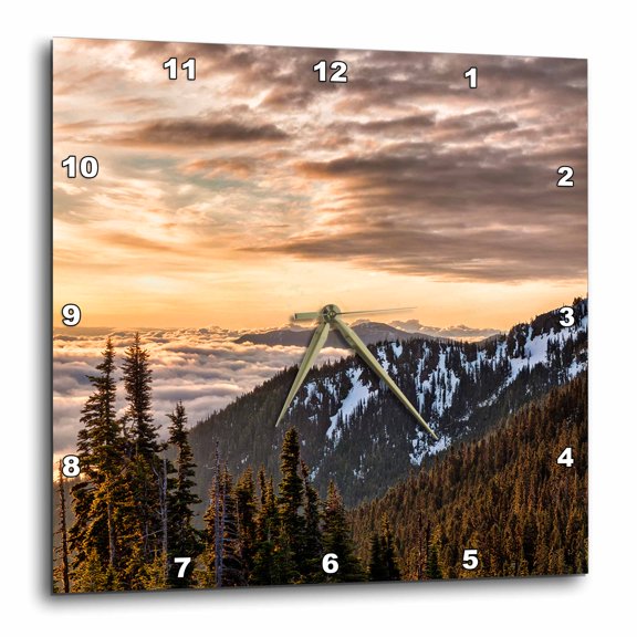 3drose, Usa, Washington State, Olympic National Park, Road to Hurricane Ridge, 15x15 Wall Clock