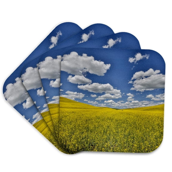 3drose, Usa, Washington State, Palouse. Canola Fields, Set of 4 Coasters - Soft