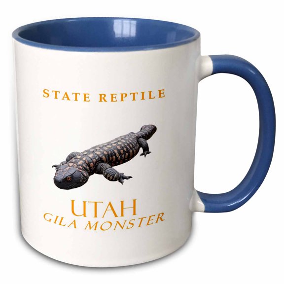 3drose, Utah Territory Reptile the Gila Monster, 11oz Two-tone Blue Mug
