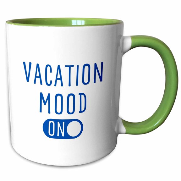 3drose, Vacation Mood Activated, 11oz Two-tone Green Mug