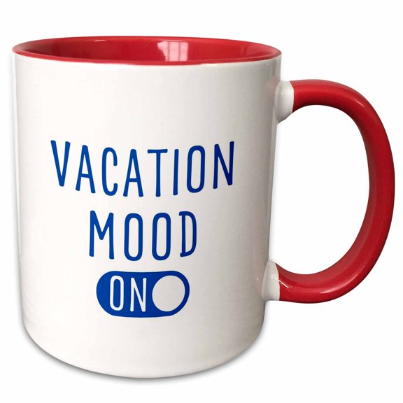 3drose, Vacation Mood Activated, 11oz Two-tone Red Mug