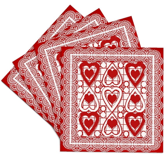 3drose, Valentine Hearts Design, Set of 4 Ceramic Tile Coasters