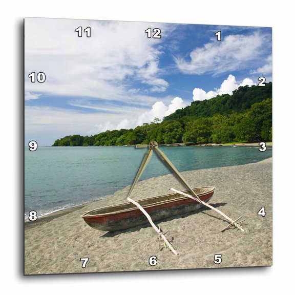 3drose, Vanuatu, Espiritu Santo, Big Bay Outrigger Boat - Oc07 Wbi0285 - Walter Bibikow, 10x10 Wall Clock