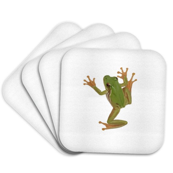 3drose, Vibrant Tree Frog Vector Design, Set of 4 Coasters - Soft