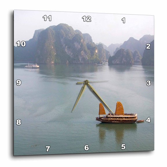 3drose, Vietnam, Ha Long Bay, Limestone Rock Formations-as38 Mwr0015 - Micah Wright, 15x15 Wall Clock