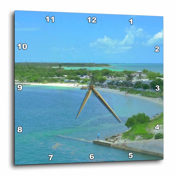 3drose, View in the Keys, 13x13 Wall Clock