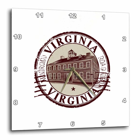 3drose, Virginia State. United States of America. Faux Postmark. Winsome Gift, 15x15 Wall Clock