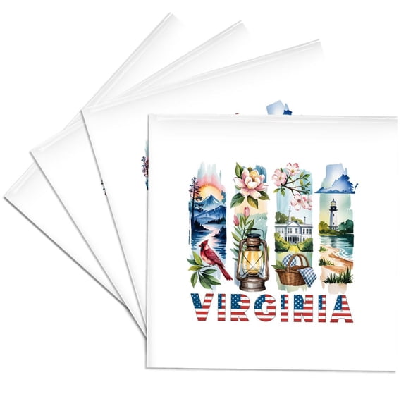 3drose, Virginia State. Usa. Local Aspects. Winsome Gift, Travel Souvenir, Set of 4 Ceramic Tile Coasters