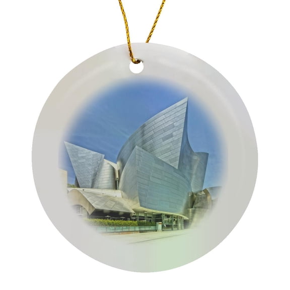 3drose, Walt Disney Concert Hall South View, Circle Porcelain Ornament