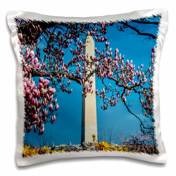 3drose, Washington Dc. Washington Monument Springtime with Blooming Trees., 16x16 inch Pillow Case