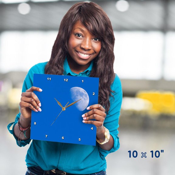 3drose, Washington State, First Quarter Moon, 13x13 Wall Clock