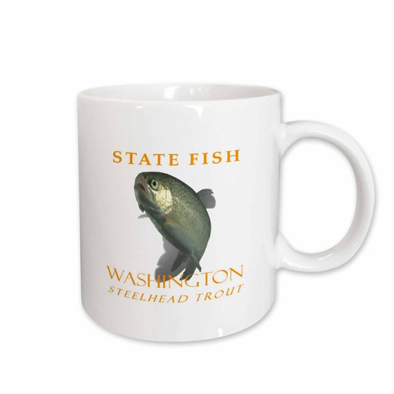 3drose, Washington Territory Fish the Steelhead Trout, 15oz Mug