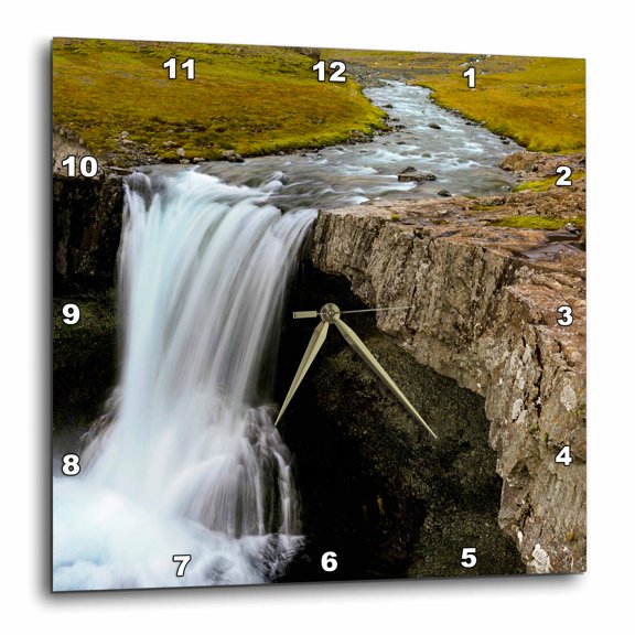 3drose, Water Running from Glacier and Waterfall, Iceland - Eu14 Tno0029 - Tom Norring, 15x15 Wall Clock