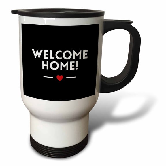 3drose, Welcome Home Sign for Housewarming Homecoming Return Returning Back, 14oz Stainless Steel Travel Mug