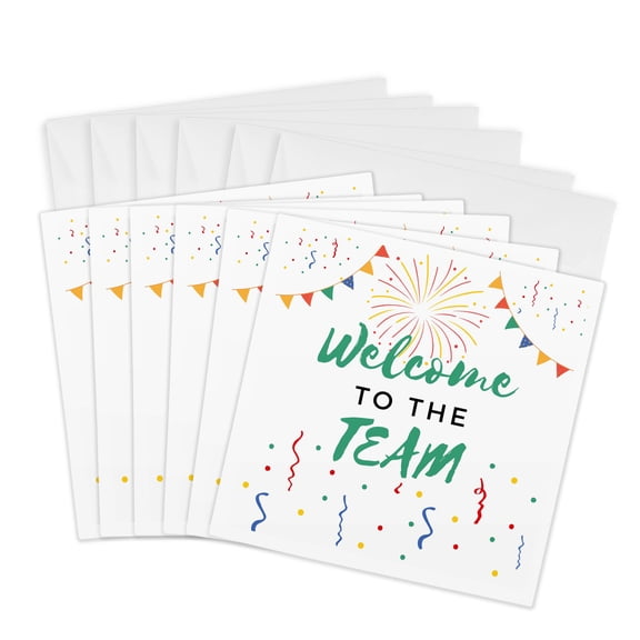 3drose, Welcome to the Team Office Work Mate Job Gift for New Employees Staff, 6 Greeting Cards with Envelopes
