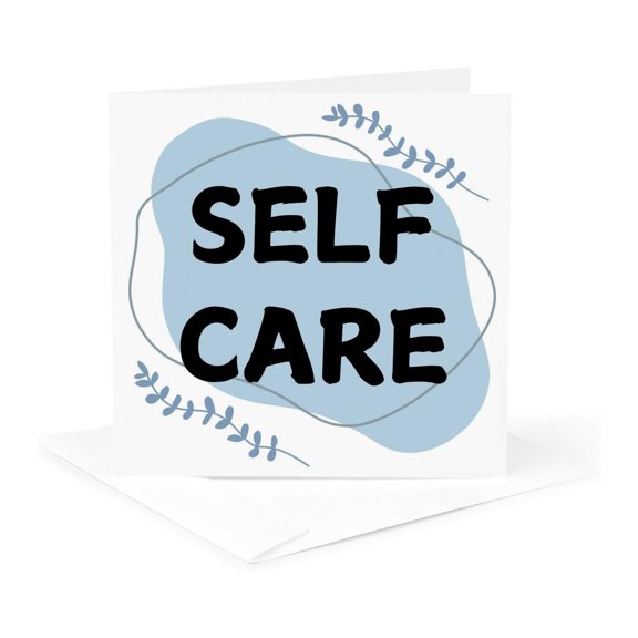 3drose, Wellness Reminder for Self Care Month, 1 Greeting Card with Envelope