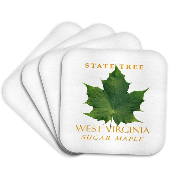 3drose, West Virginia Territory Tree the Sugar Maple, Set of 4 Coasters - Soft