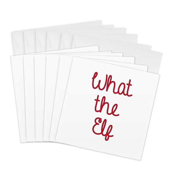 3drose, What the Elf, 6 Greeting Cards with Envelopes